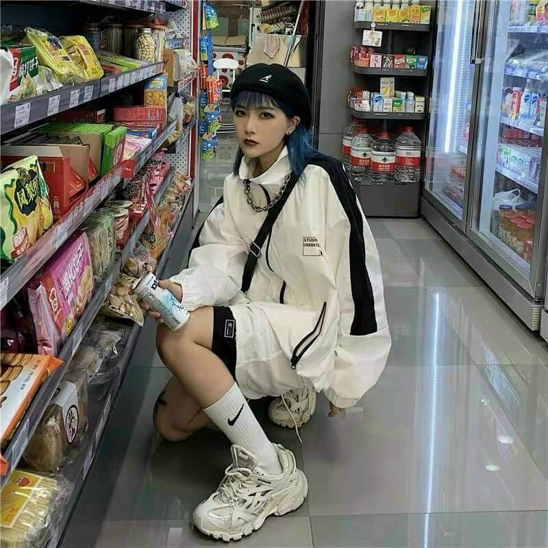 Áo khoác dù bomber nam nữ in logo dễ thương vải dù 2 lớp hot trend