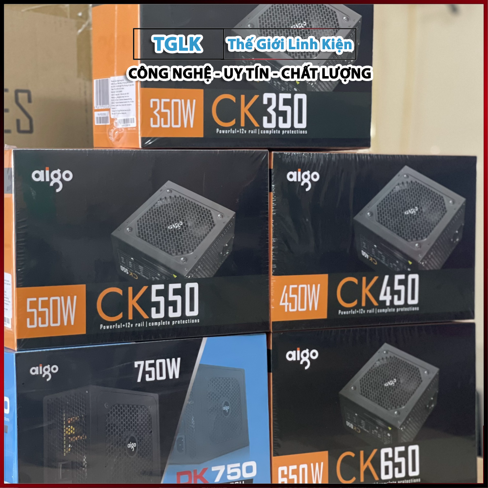 Nguồn máy tính aigo 350w - 450w - 500w - 550w - 650w/650w pro hàng mới.