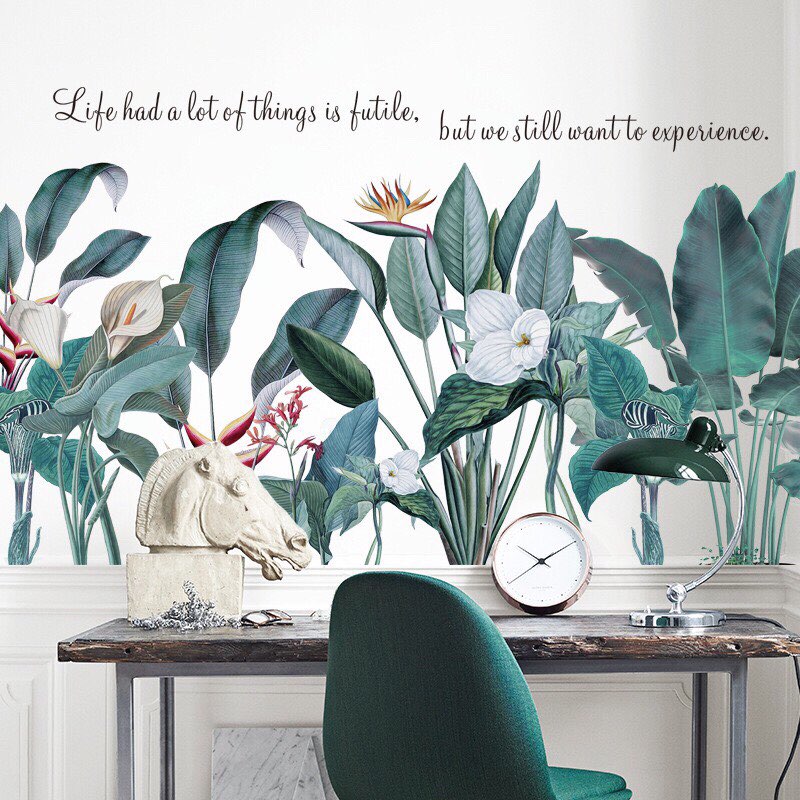 decal dán tường mẫu Hàn Quốc mẫu rừng cây nhiệt đới mẫu 01