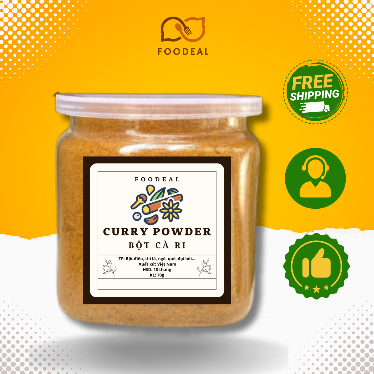 500G Bột Cà ri Ấn Độ - Curry powder Bột curry Ấn Độ Seanoning blends - Foodeal - bột gia vị nấu ăn nhà bếp