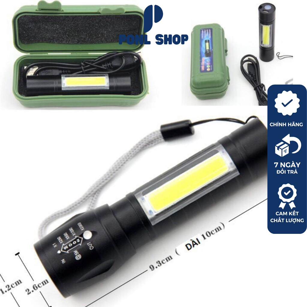 Đèn Pin Mini Siêu Sáng Có Zoom, Đèn Pin Mini Cầm Tay