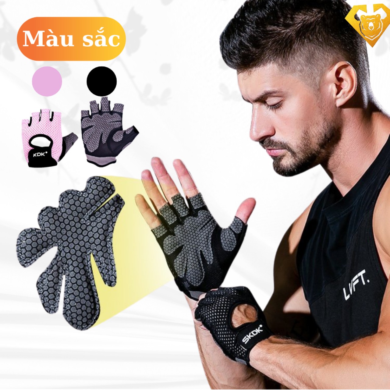 Găng tay tập Gym SKDK 443 -  Găng tay hãng Sport cao cấp