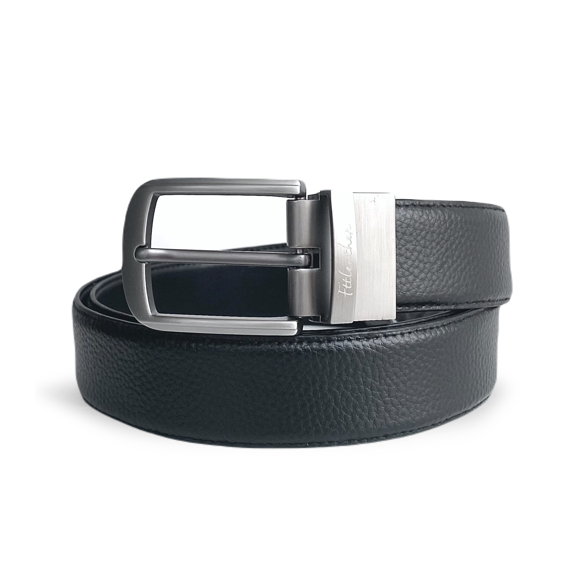 Thắt lưng nam dây nịt nam mặt kim xỏ lỗ xoay 360 - dây da bò ftt leather da thật 100% mã v0240