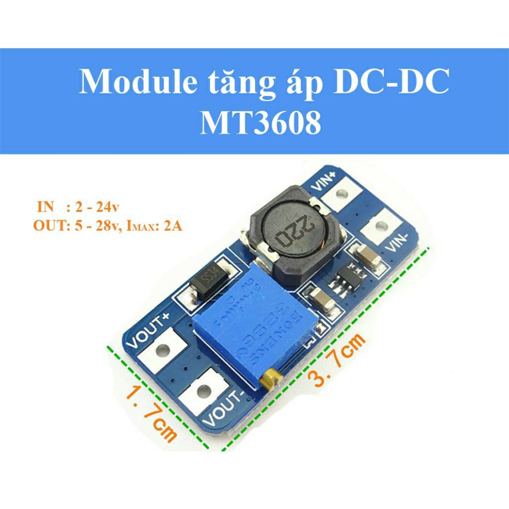 Mạch nguồn tăng áp dc mt3608 2a