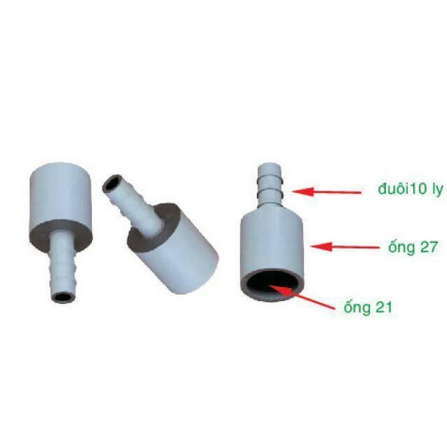 Cút nối ống nước 21-27- đuôi 10 ly