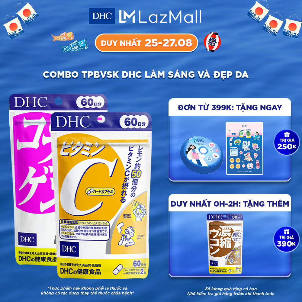 Combo tpbvsk dhc collagen + vitamin c hard capsule 60 ngày