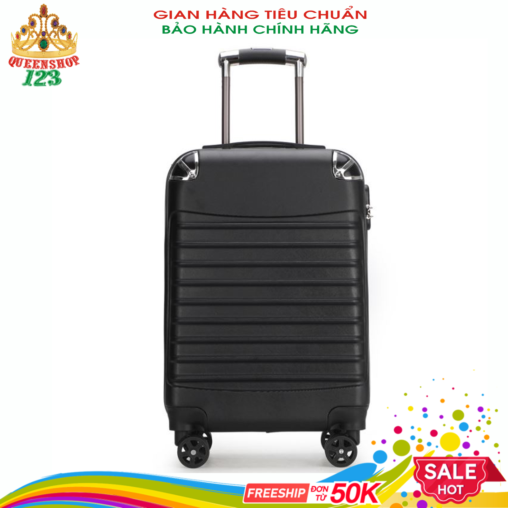 Vali nhựa kéo thời trang. Vali du lịch bo góc cao cấp, chống va đập, trầy xước. Size20, 24, Màu sắc trẻ trung, năng động, cá tính (Hàng nhập khẩu).