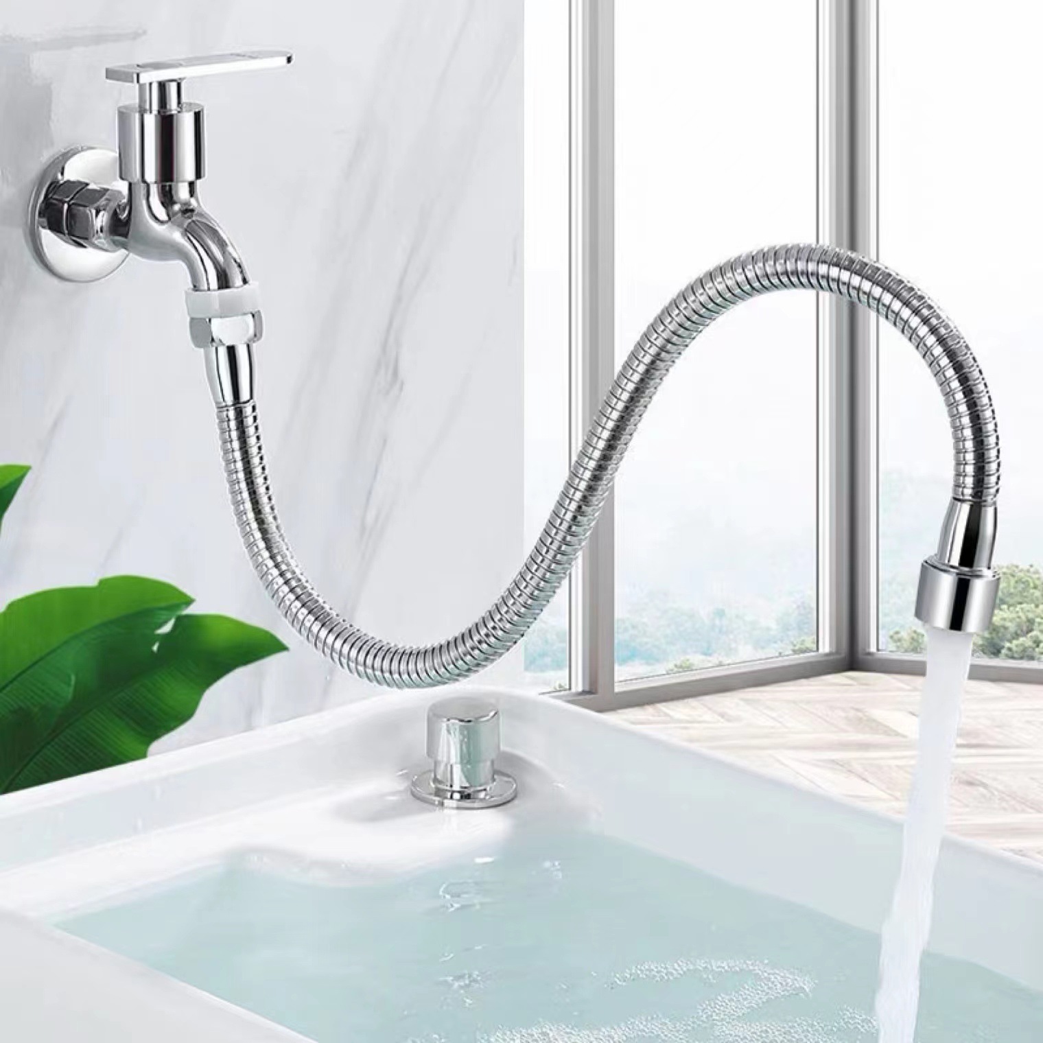 Dây nối dài vòi nước inox xoay 720 độ theo mọi hướng
