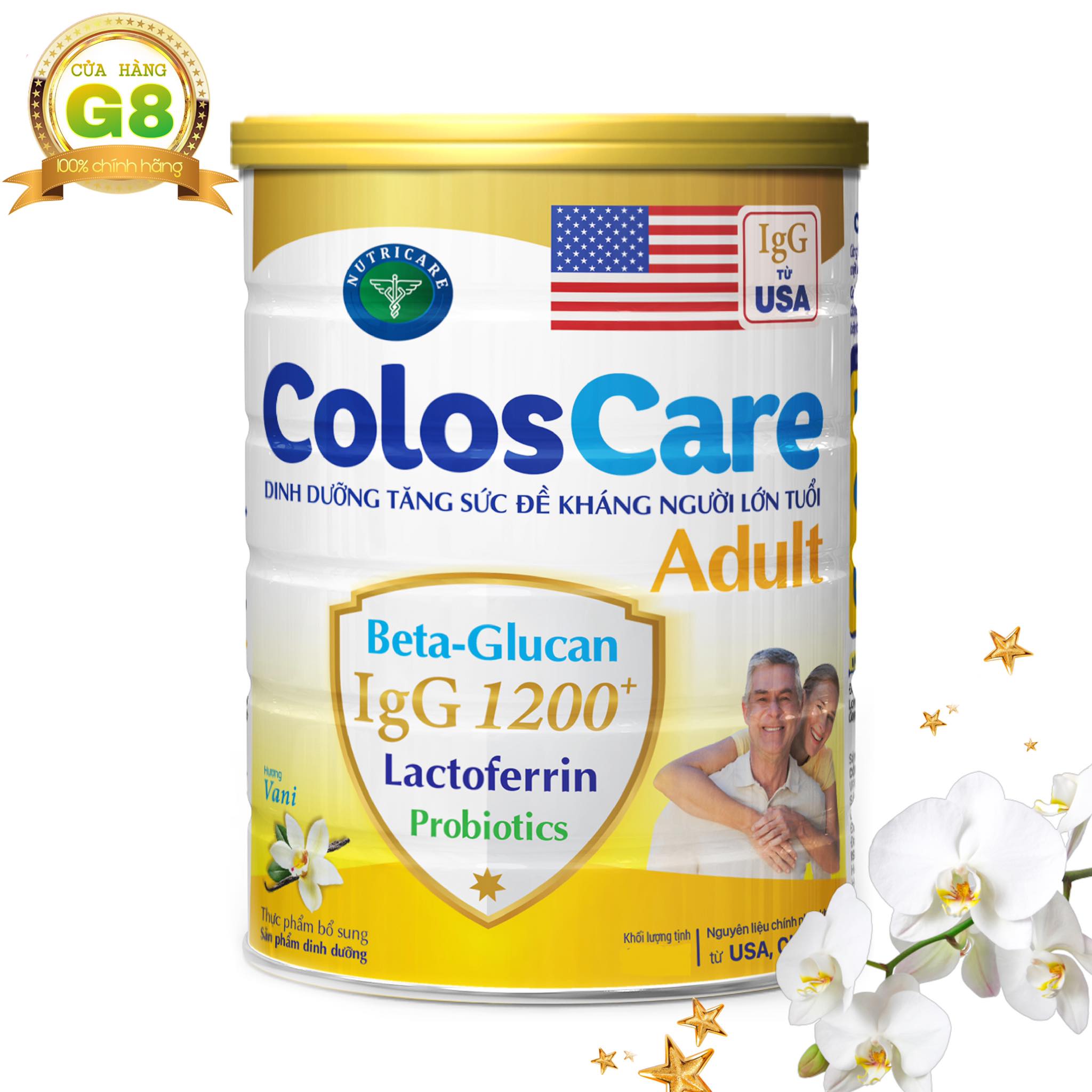Sữa công thức Colos Care Adult 800g - Dinh dưỡng tăng sức đề kháng người lớn tuổi