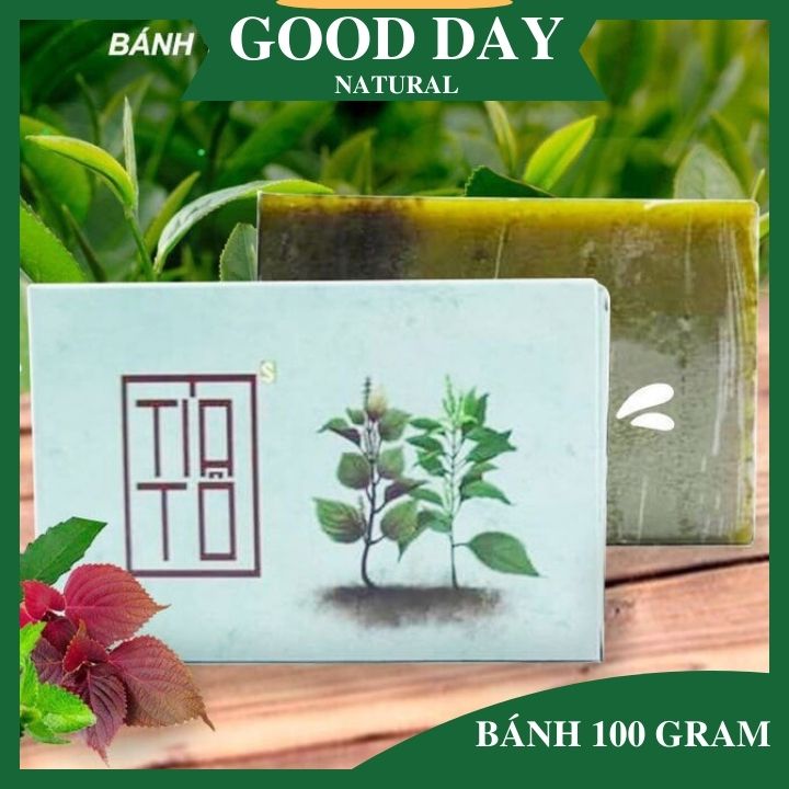 Xà bông sinh dược tía tô - Xà phòng Handmade Natural Organic Soap 100g