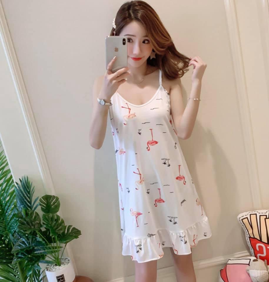 [HCM]Đầm ngủ 2 dây cotton