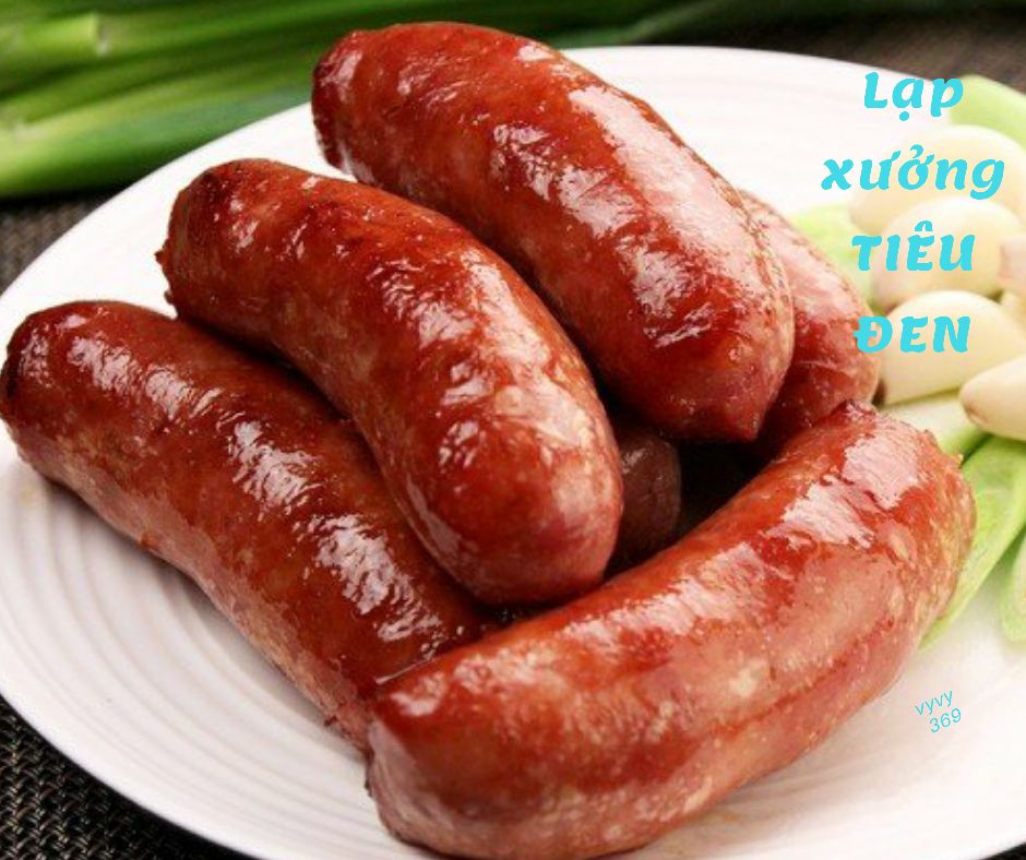 1kg lạp xưởng tiêu đen nhiều nạc đặc sản sóc trăng