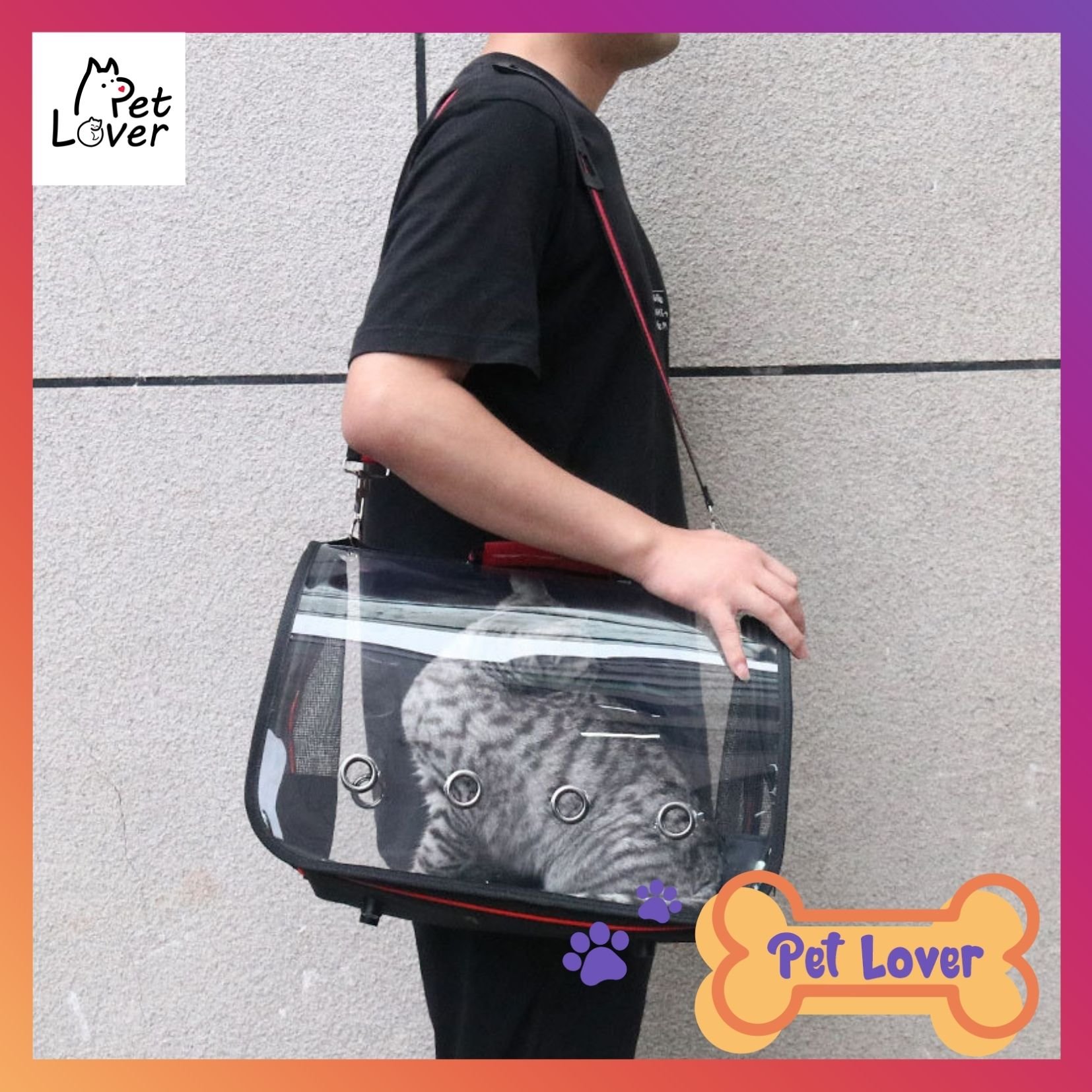 Túi vận chuyển chó mèo, túi xách chó mèo, túi chắc chắn, túi đựng chó mèo có lỗ thông khí, quai xách hoặc quai đeo tiện lợi - Petlover