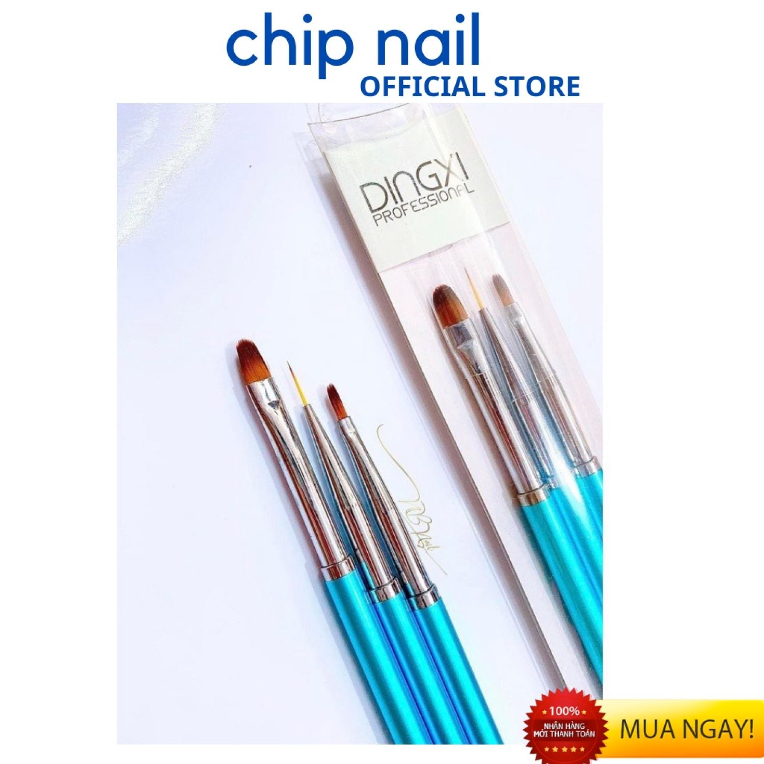 Sét cọ dingxi 3 cây cọ nét, cọ hoa cúc, cọ đắp ɡel