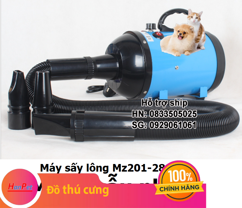 Hanpet Máy sấy lông chó mèo công suất cực lớn MZ201 2800w đời 2022 phù hợp cho chó mèo lông dài