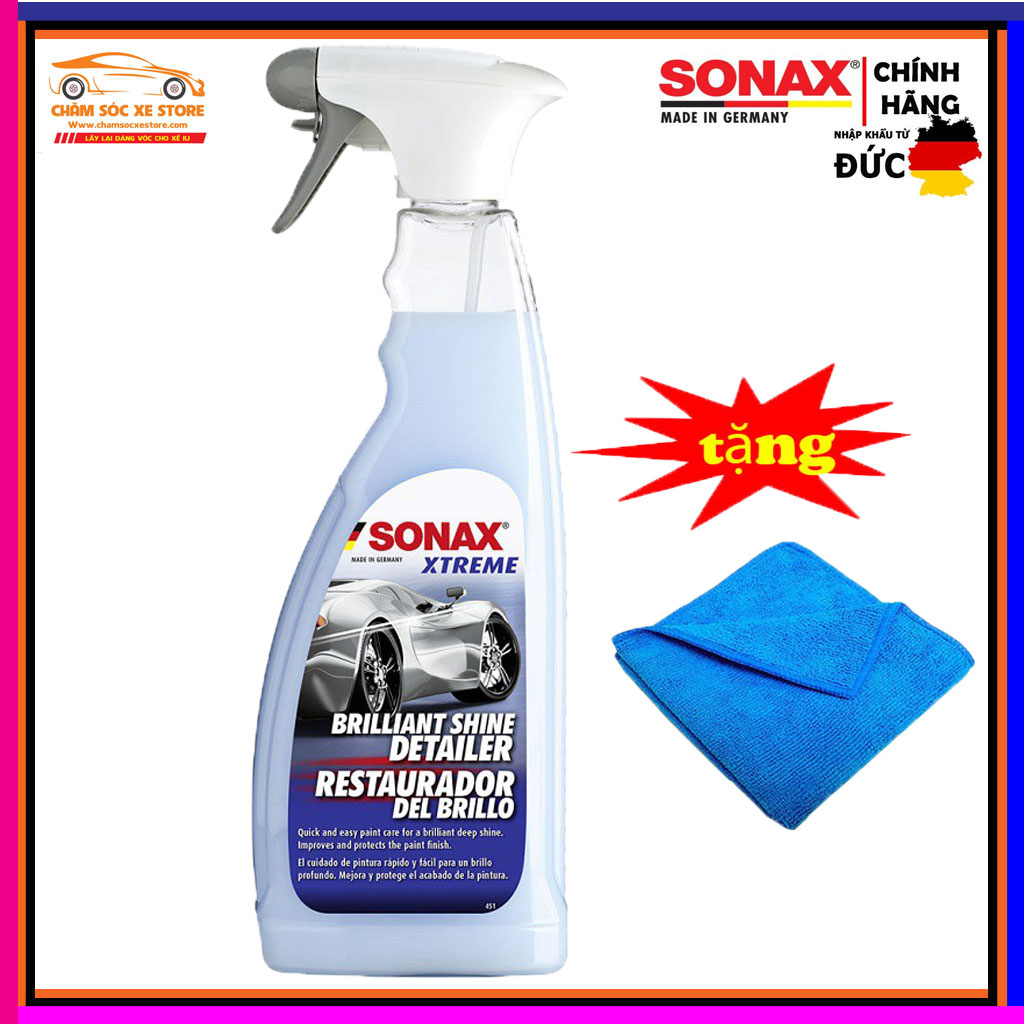 [HCM][ Tặng Khăn ] Chai xịt Làm Bóng Nhanh Rực Rỡ Màu Sơn Sonax Xtreme Brilliant Shine Detailer 287400 750ml