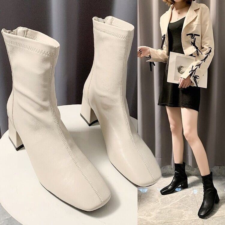 Bốt da lỳ siêu hót đế 5cm
