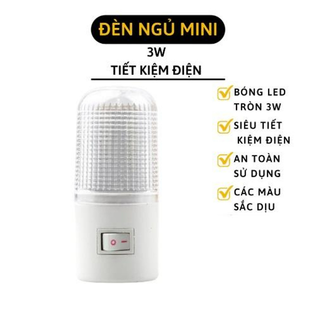 Bộ 2 Đèn Ngủ  Treo Tường, Đèn Ngủ Rạng Đông Led Có Công Tắc - Đèn Ngủ Mini 3W - Đèn Ngủ Gắn Tường 3W Tiết Kiệm Năng Lượng, Ánh Sáng Dịu.
