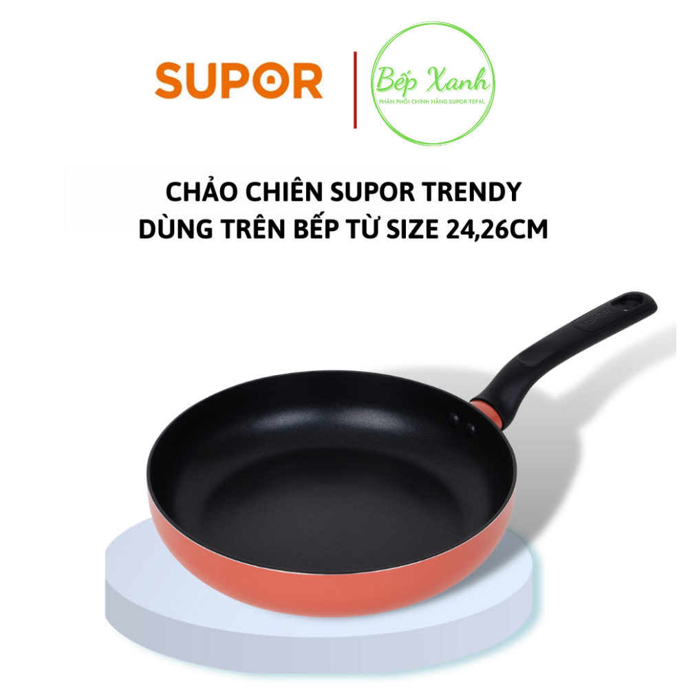 Chảo chiên xào supor trendy h22104 dùng trên cả bếp từ sâu lòng size 24,26, 28cm