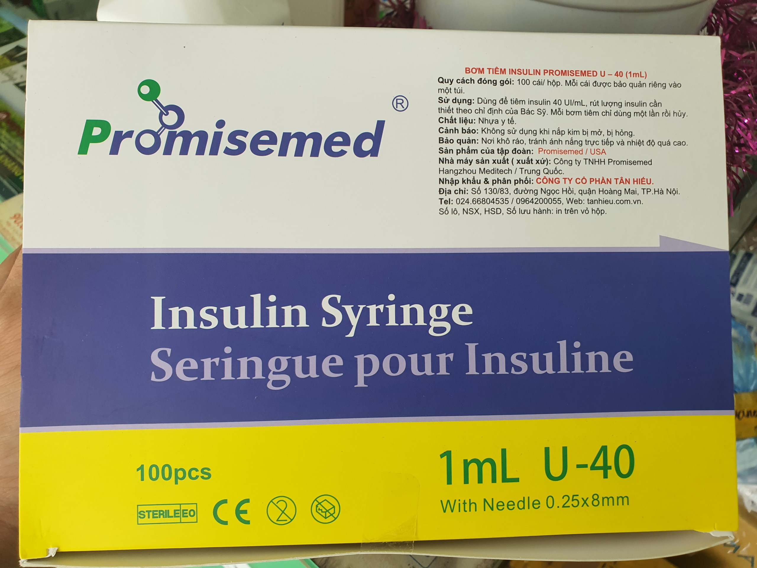 Bơm kim tiêm Tiểu Đường Insulin, Bơm Kim tiêm Thẩm Mỹ Spa Promisemed u40 u100 1ml