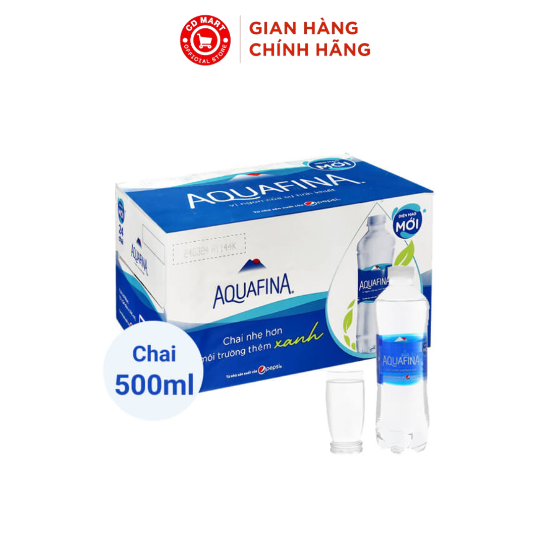 Thùng 24 chai nước tinh khiết Aquafina (500ml)