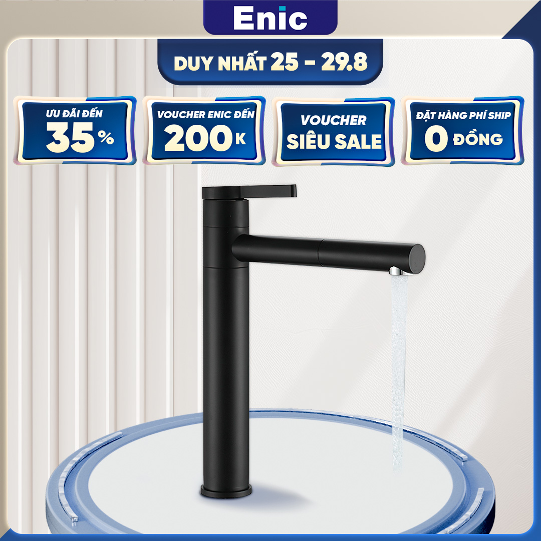Vòi nước lavabo Enic - Vòi lavabo chất liệu inox không gỉ, chịu nhiệt cao, vòi nước nóng lạnh cao cấp Enic