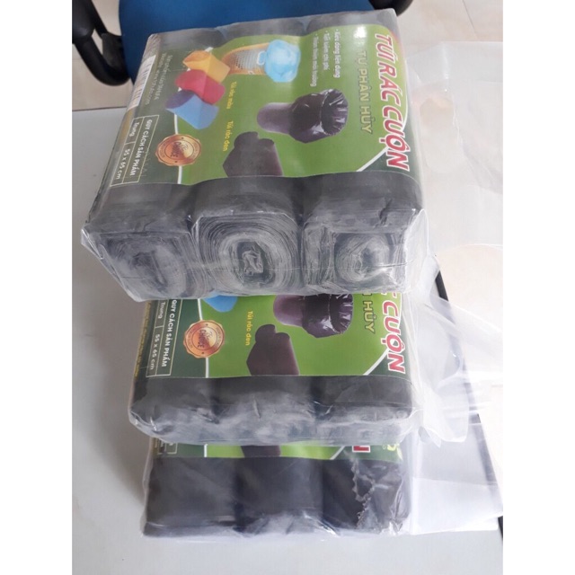 Túi đựng rác tự phân huỷ 3 cuộn/1kg không lõi