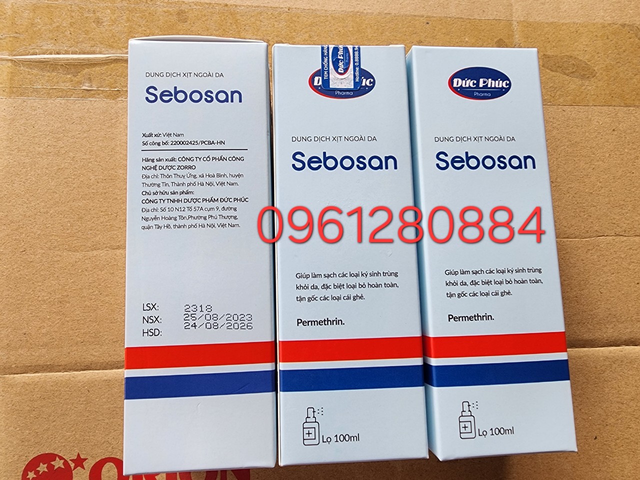 Xịt ghẻ và ký sinh trùng SEBOSAN (chai 150 ml)