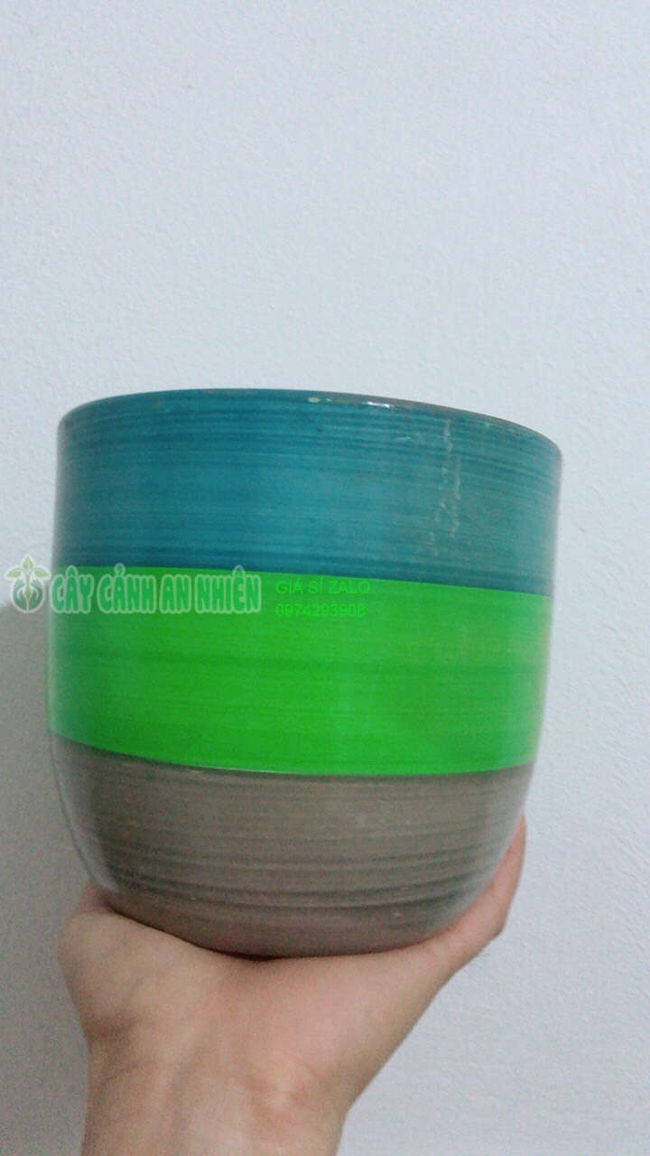 Chậu Sứ Trồng Cây cao 13cm đường kính 15cm