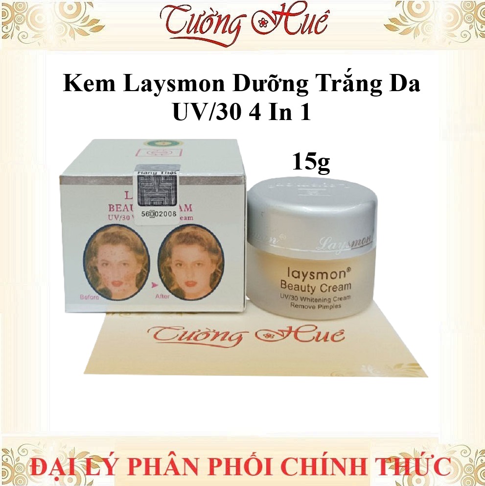 Kem Laysmon Dưỡng Trắng Da UV/30 4 In 1 Beauty Cream - 15g - Nắp thường