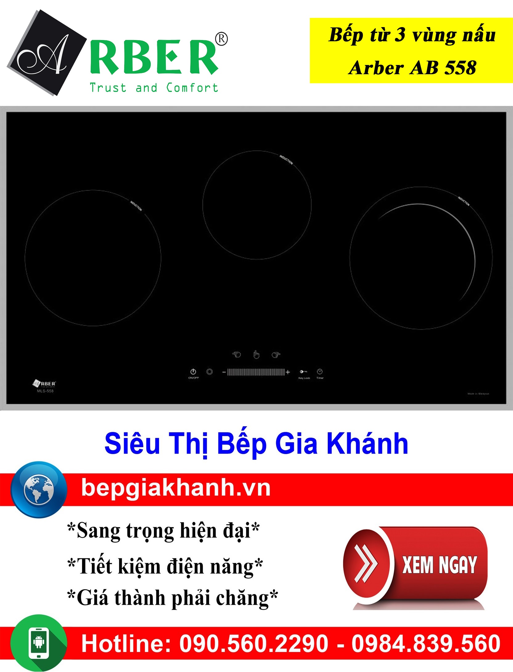 [HÀ NỘI]Bếp từ 3 vùng nấu Arber AB 558, bếp từ bếp điện từ, bếp từ đôi, bếp điện từ đôi, bếp từ giá rẻ, bếp điện từ giá rẻ, bếp từ đơn, bep tu don, bep tu
