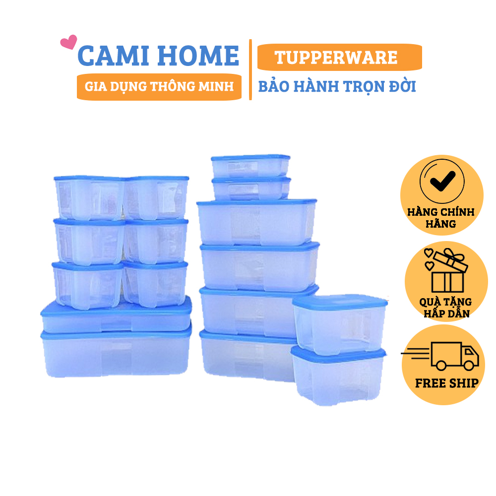 Bộ Hộp Trữ Đông Freezermate Jumbo Set 16 Tupperware, Hộp Bảo Quản Thực Phẩm Ngăn Đông