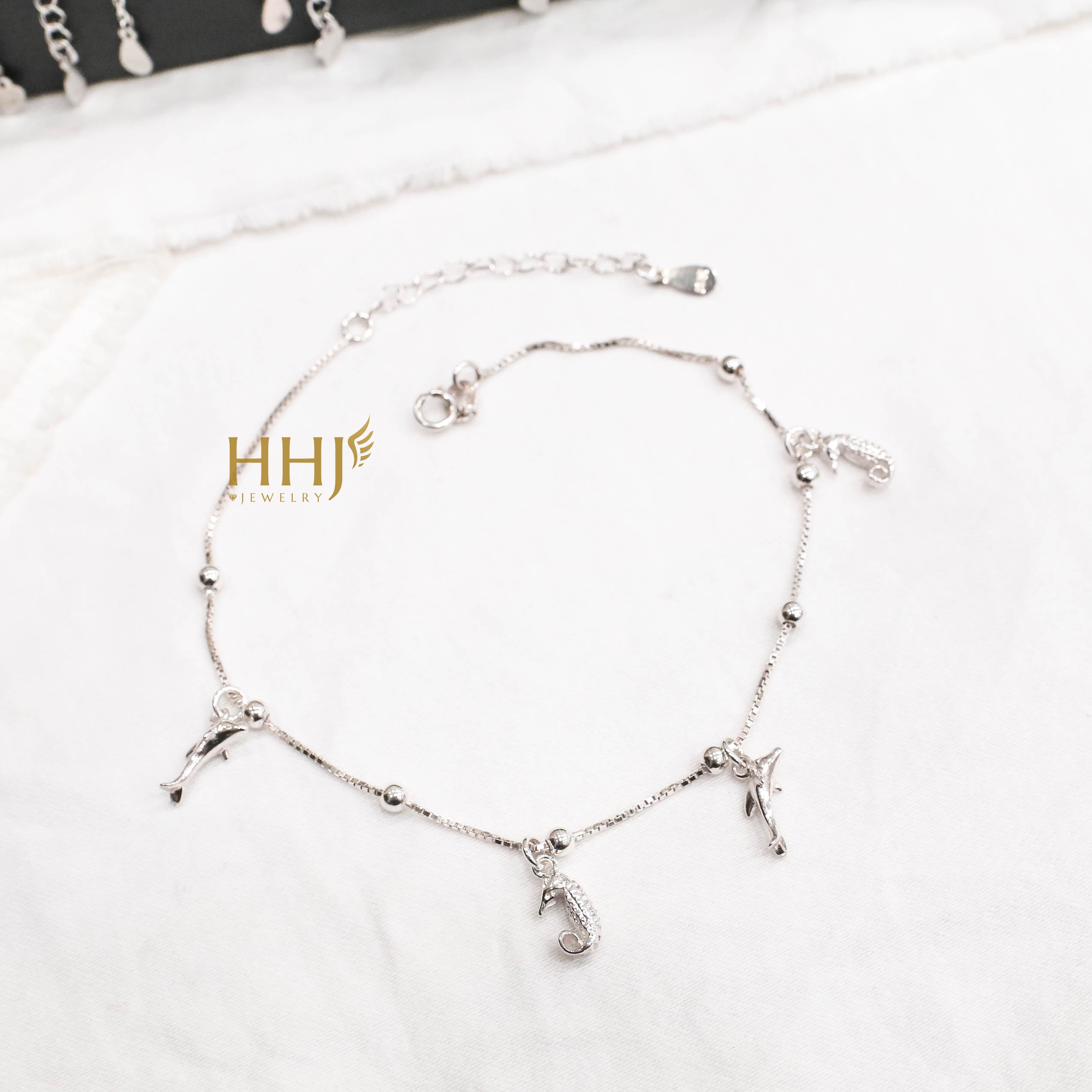 Lắc chân cá heo cá ngựa - HHJ - Bạc S95