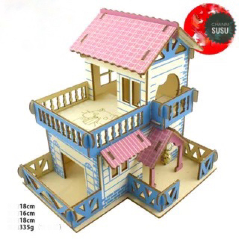 NHÀ GỖ NGỦ sang Cho HAMSTER CHUỘT SÓC thú cưng nhỏ (lắp ghép có hướng dẫn chi tiết) - Channsusu Pet Shop