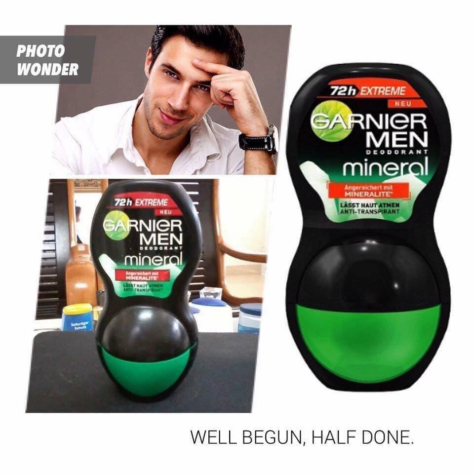 Lăn khử mùi dạng khoáng garnier men 72h