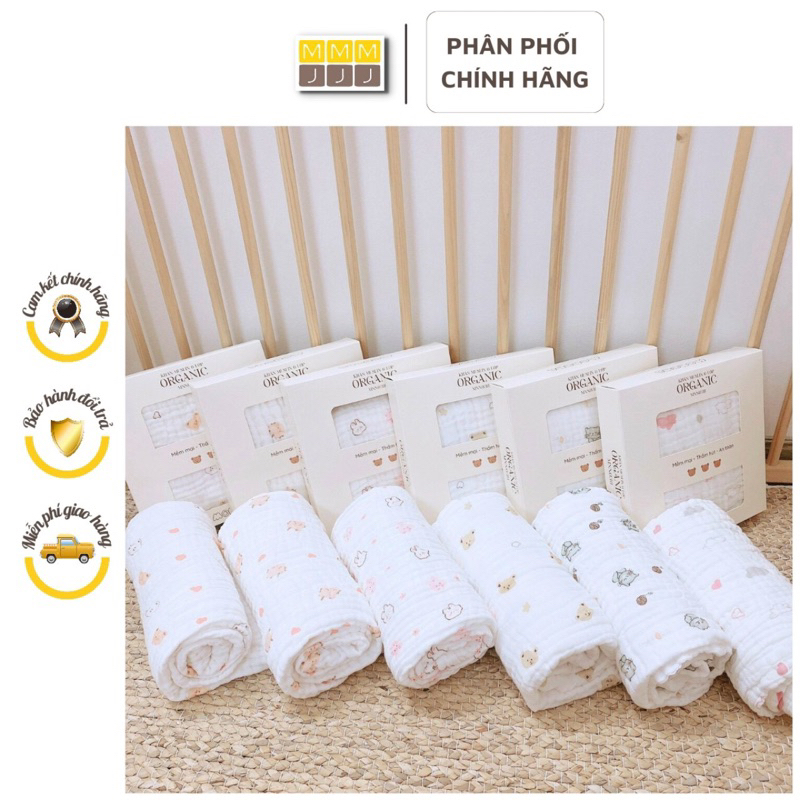 Khăn tắm xô xù 6 lớp Monona cho bé, khăn tắm xô organic kháng khuẩn, mềm mại, thấm hút tốt cho bé - minjeebaby