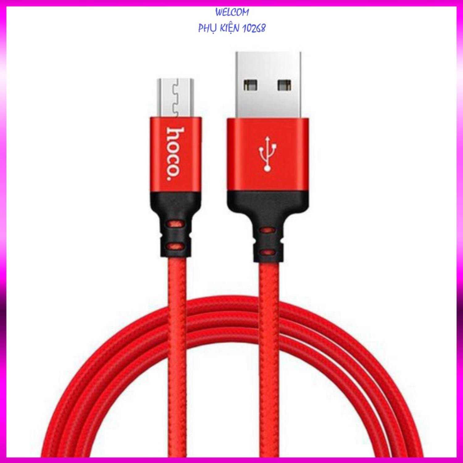 Dây cáp sạc hoco x14 dây dù cho micro usb dài 1 mét 2 mét- chống đứt- bền