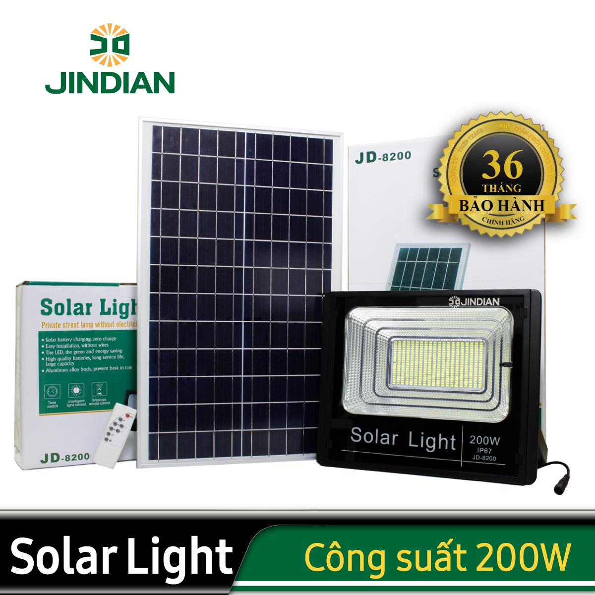 Đèn năng lượng mặt trời jindian 200w - jd8200 - bảo hành 36 tháng