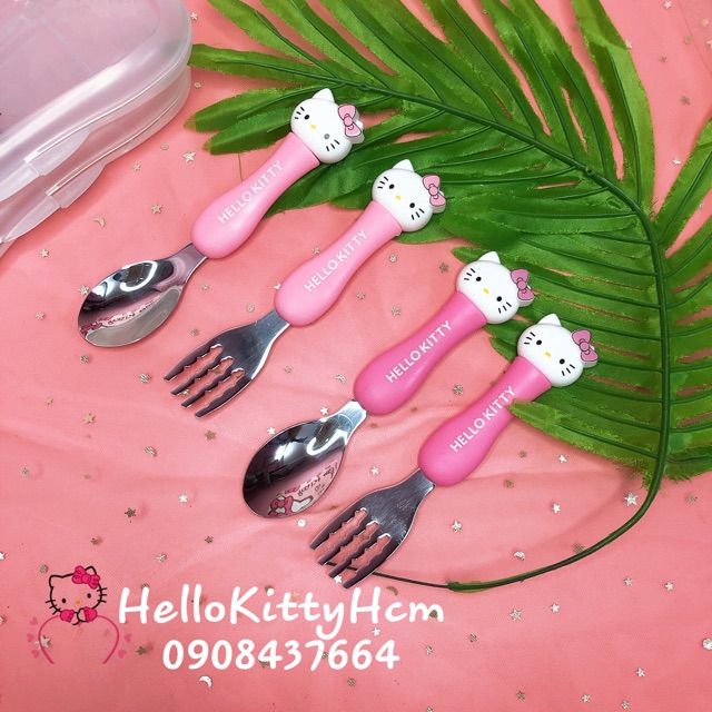 Bộ Muỗng Nĩa Inoc Loại Tốt Hellokitty