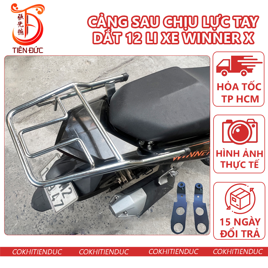 Cảng sau chịu lực xe winner x inox ba ga winer win x v2 v3 baga tay dắt tay nắm sau tay xách 12 li đặc cản