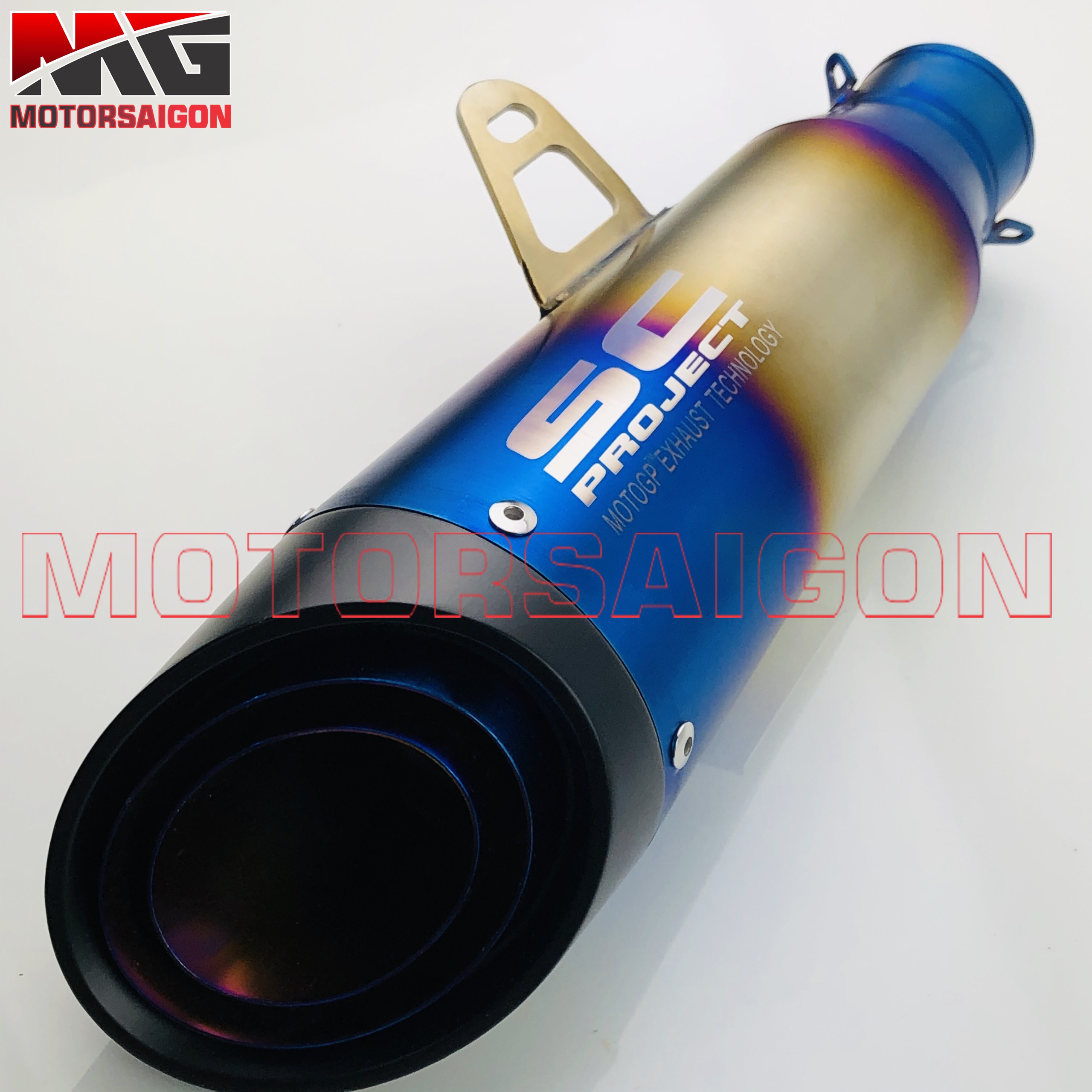 [HCM]Pô SC titan pô độ xe máy Nhập Khẩu thailand Cao cấp (tặng cổ pô 2 khúc) Hình Thực Tế xanh titan Motorsaigon