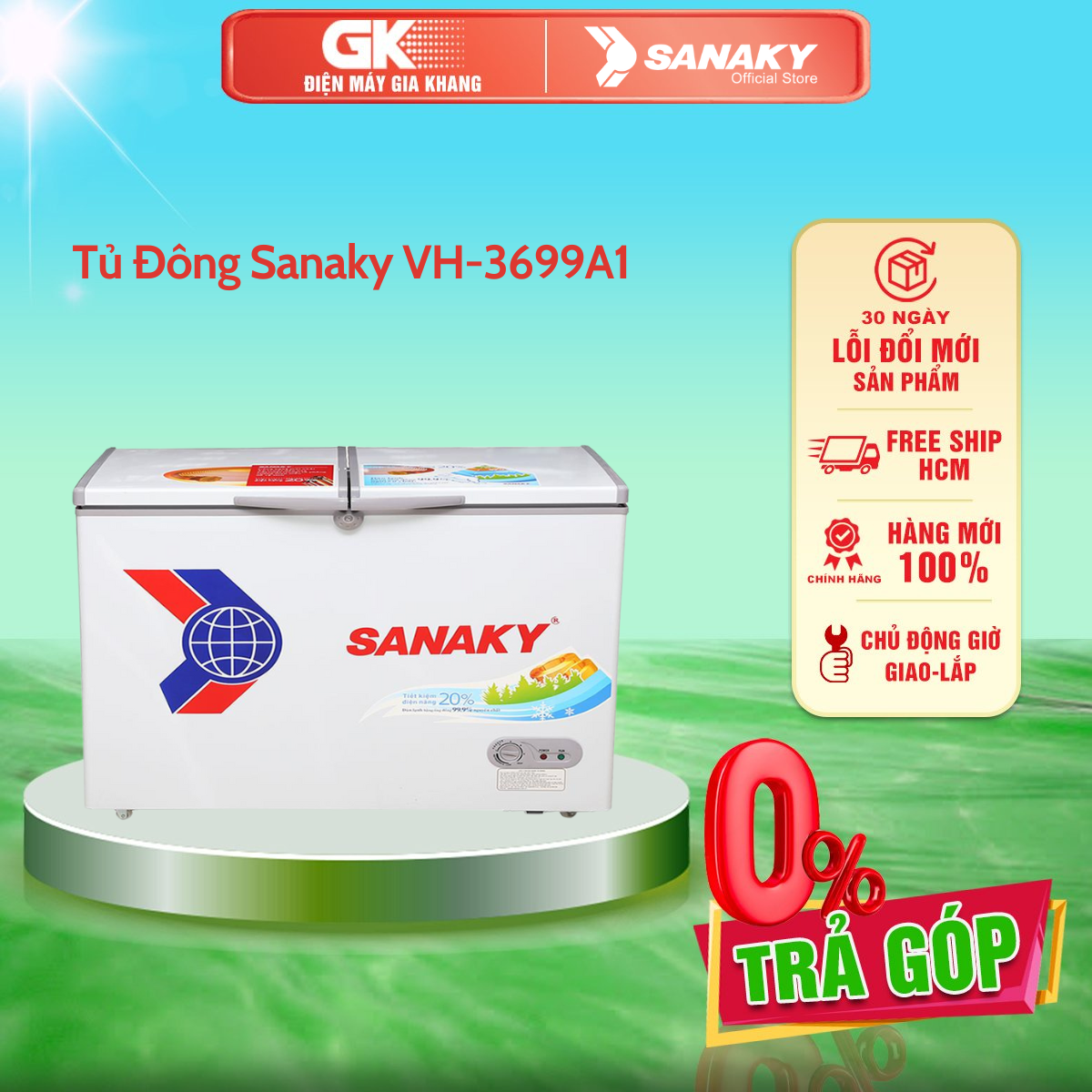 Tủ đông sanaky vh-3699a1 260 lít - bảo hành 2 năm - giao toàn quốc