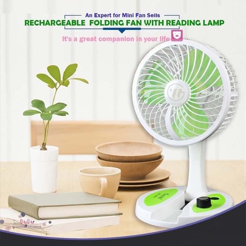 ▫✕▦ Quạt Để Bàn Sạc Tích Điện - Có Đèn Led - Gấp Gọn Thông Minh Tiện Lợi - Thích Hợp Du Lịc Dã Ngoại ( New 2020 )
