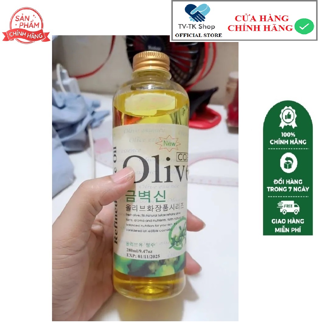 Tinh dầu dưỡng da massage olive hàn quốc 280ml - mẫu mới