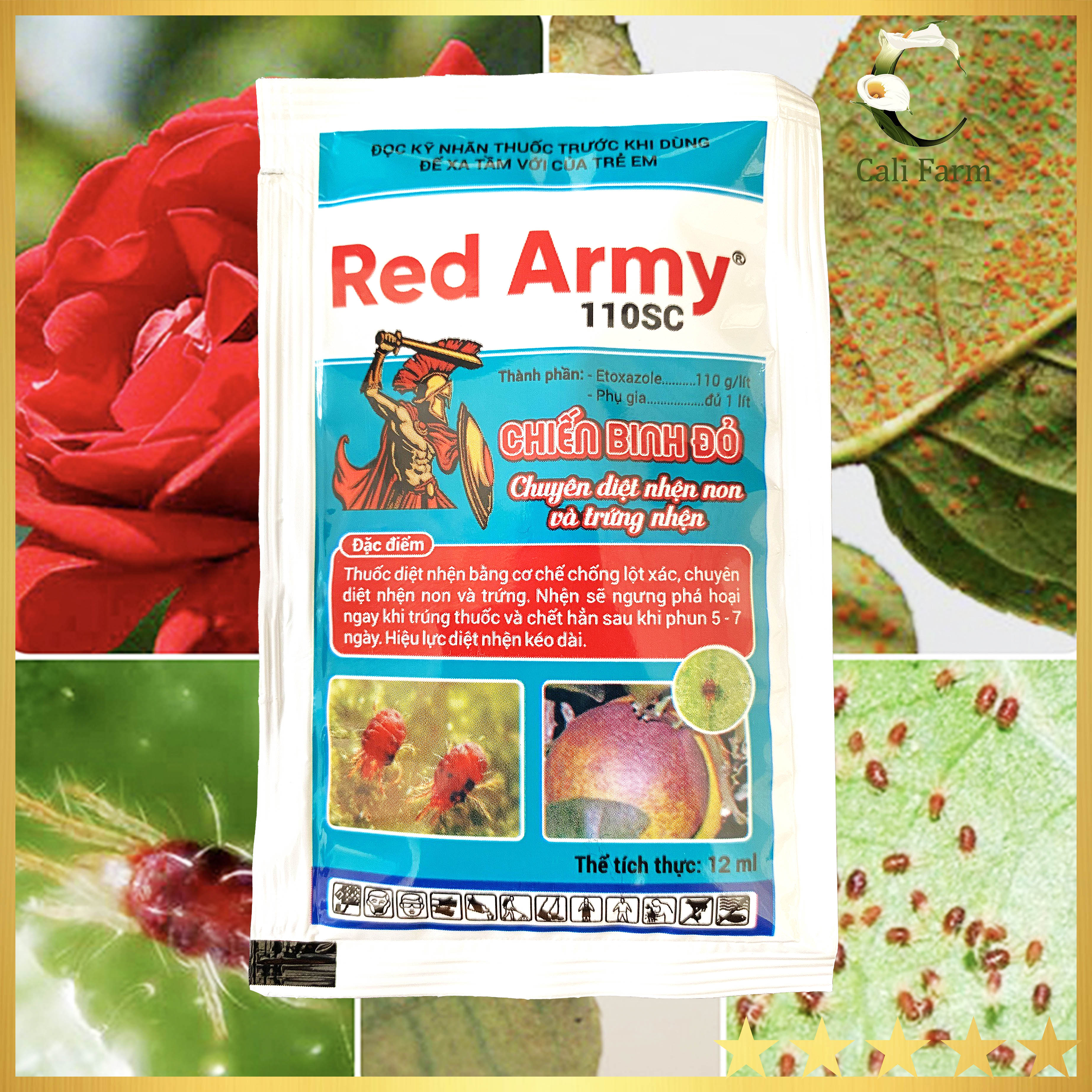 Chế phẩm Diệt nhện Red Army 110SC Chiến Binh Đỏ chuyên diệt nhện non và trứng nhện ( gói 12ml)