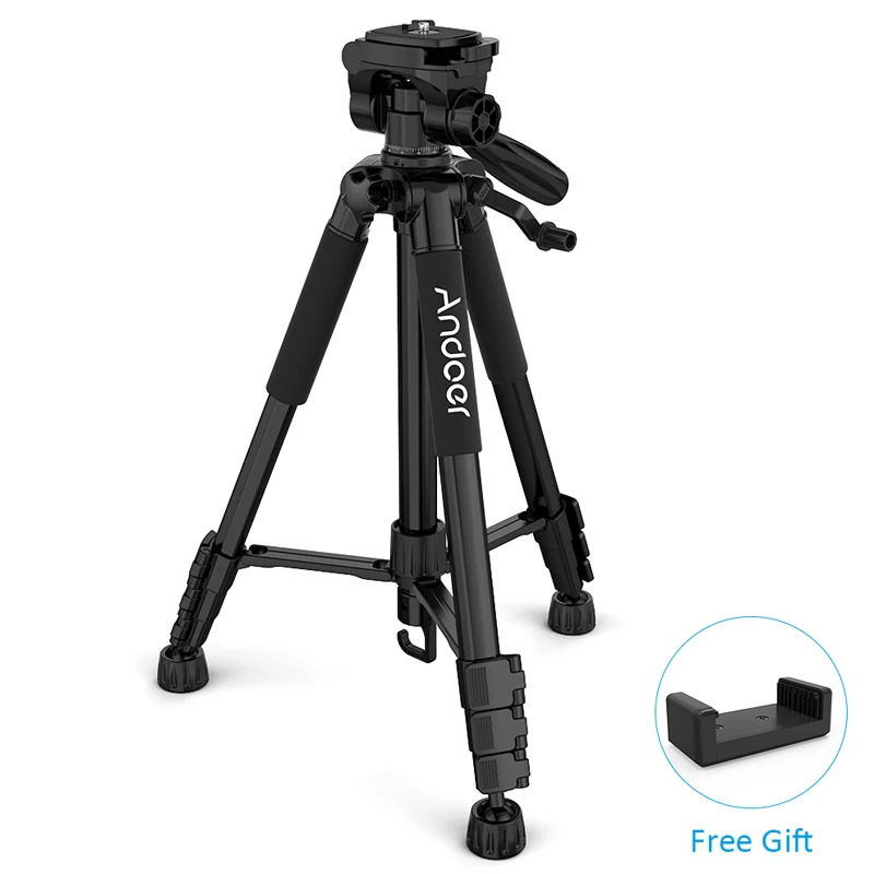 Trong CZ Andoer TTT-663N Du Lịch Tripod Máy Ảnh Chuyên Nghiệp Tripod Cho Canon Nikon Sony DSLR Máy Ảnh Tripod Điện Thoại Kẹp Pk Q111