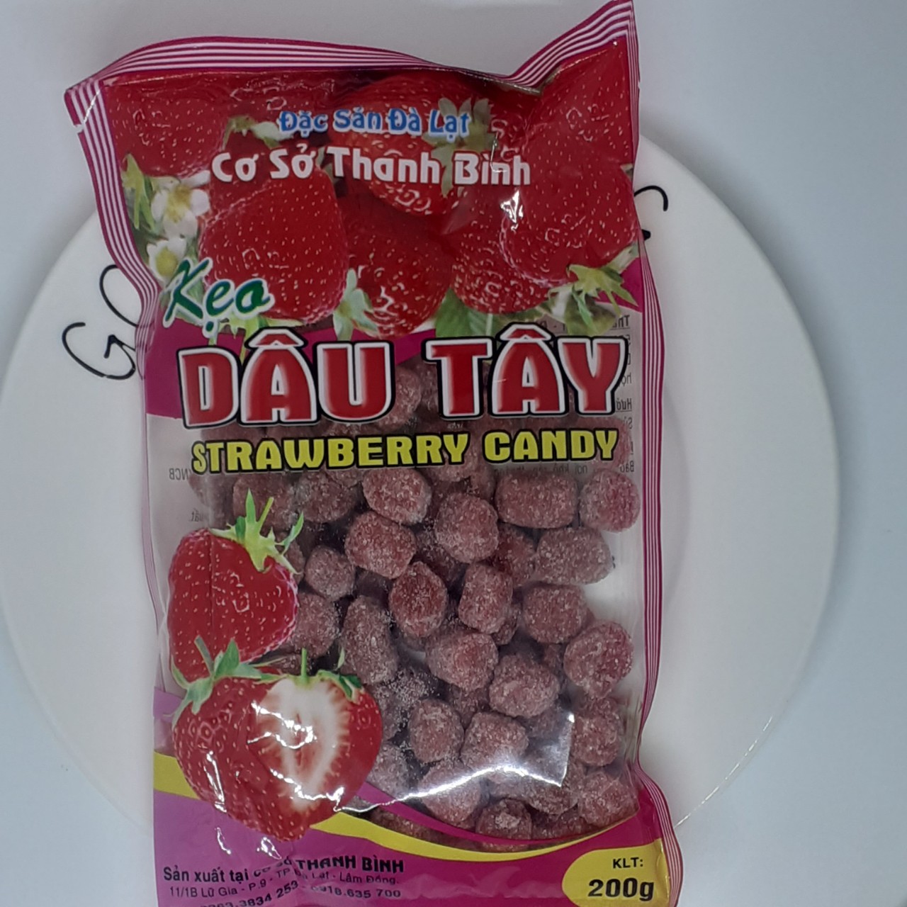 KẸO DÂU TÂY 200G HIỆU THANH BÌNH MÓN ĂN VẶT ĐẶC SẢN ĐÀ LẠT