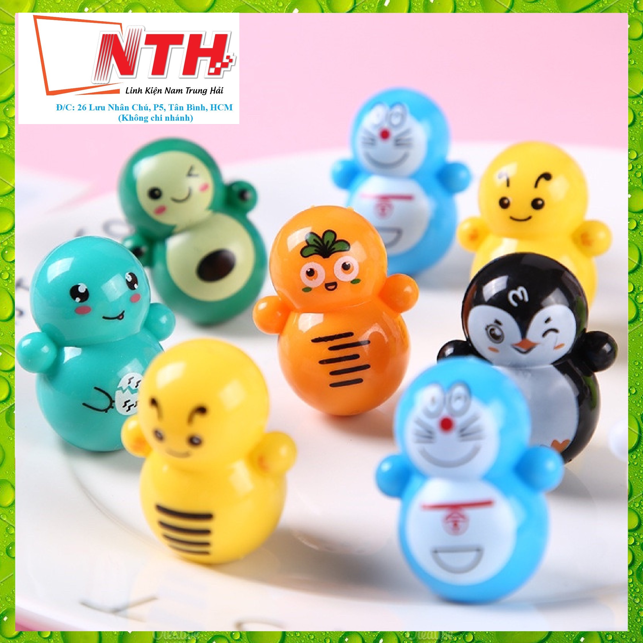 Set 4 con lật đật mini đáng yêu -ngẫu nhiên