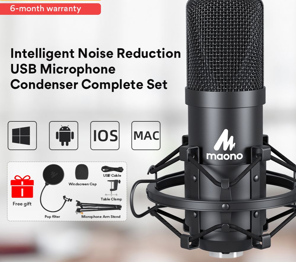 Bộ thiết bị thu âm AU-A04 USB 192 KHz/24BIT cho phòng thu Maono