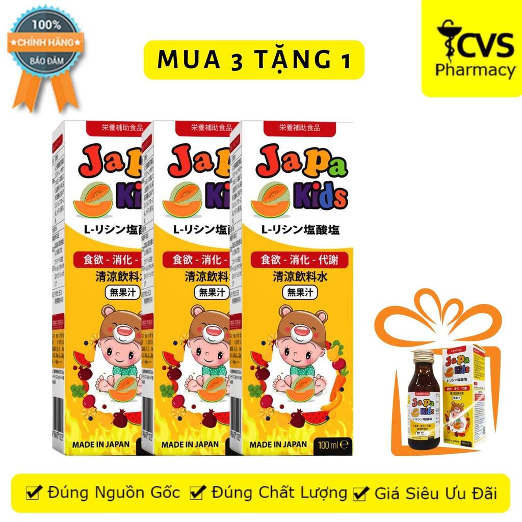 Japa Kids chuẩn Nhật - 3 Tặng 1 - siro giúp bé ăn ngon phát triển thể chất - Chai 100ml - CVS Pharmacy